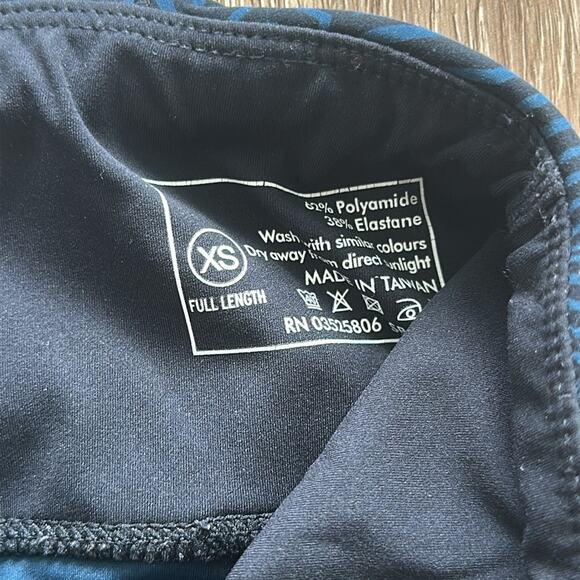 Sweaty Betty Power Leggings XS Blue Black Print High Rise Workout Pants - Picture 5 of 8